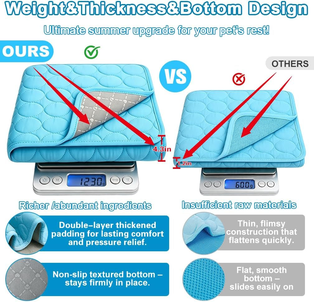 Dog Cooling Mat 2026 Upgraded Arc-Chill Cooling Dog Bed Mat, Washable Pet Cooling Pad (Q-Max>0.4) Cooling Mat for Dogs & Cats Indoor & Outdoor Car Seats (Blue, 40X28 In)